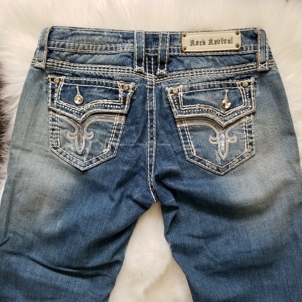 Rock Revival Kai Bling Pocket Capris Size 28 - Picture 8 of 8